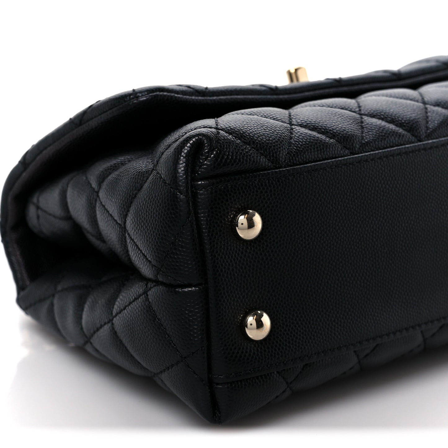 Caviar Quilted Mini Coco Handle Flap Black