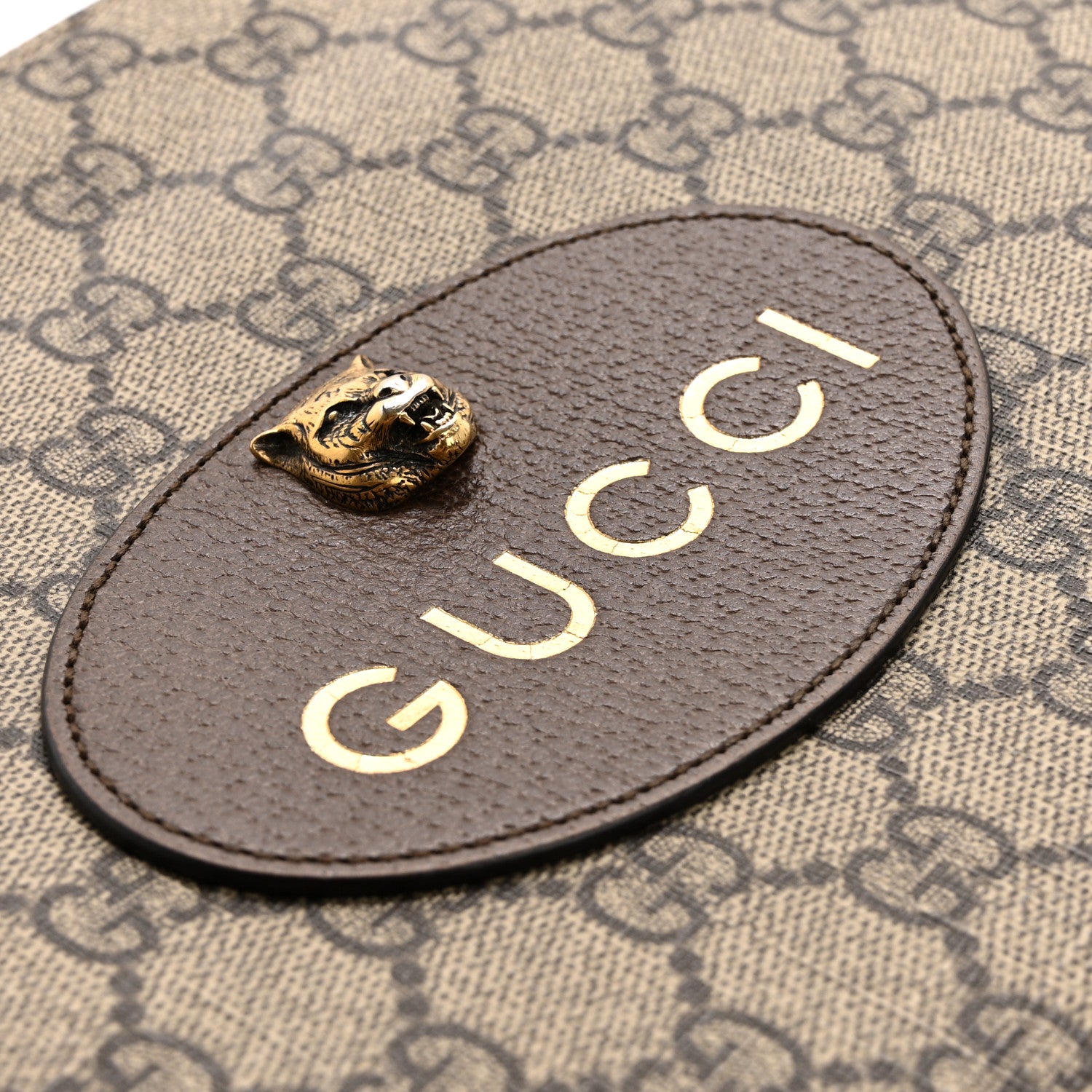 Gucci GG Supreme Monogram Neo Vintage Zip Wristlet Pouch Beige New Acero Crop 18 of 18