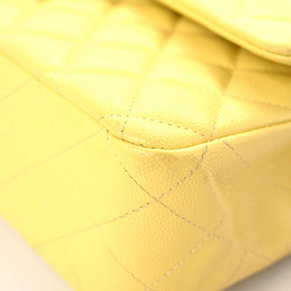 Chanel Caviar Quilted Medium Double Flap Yellow 5 of 20