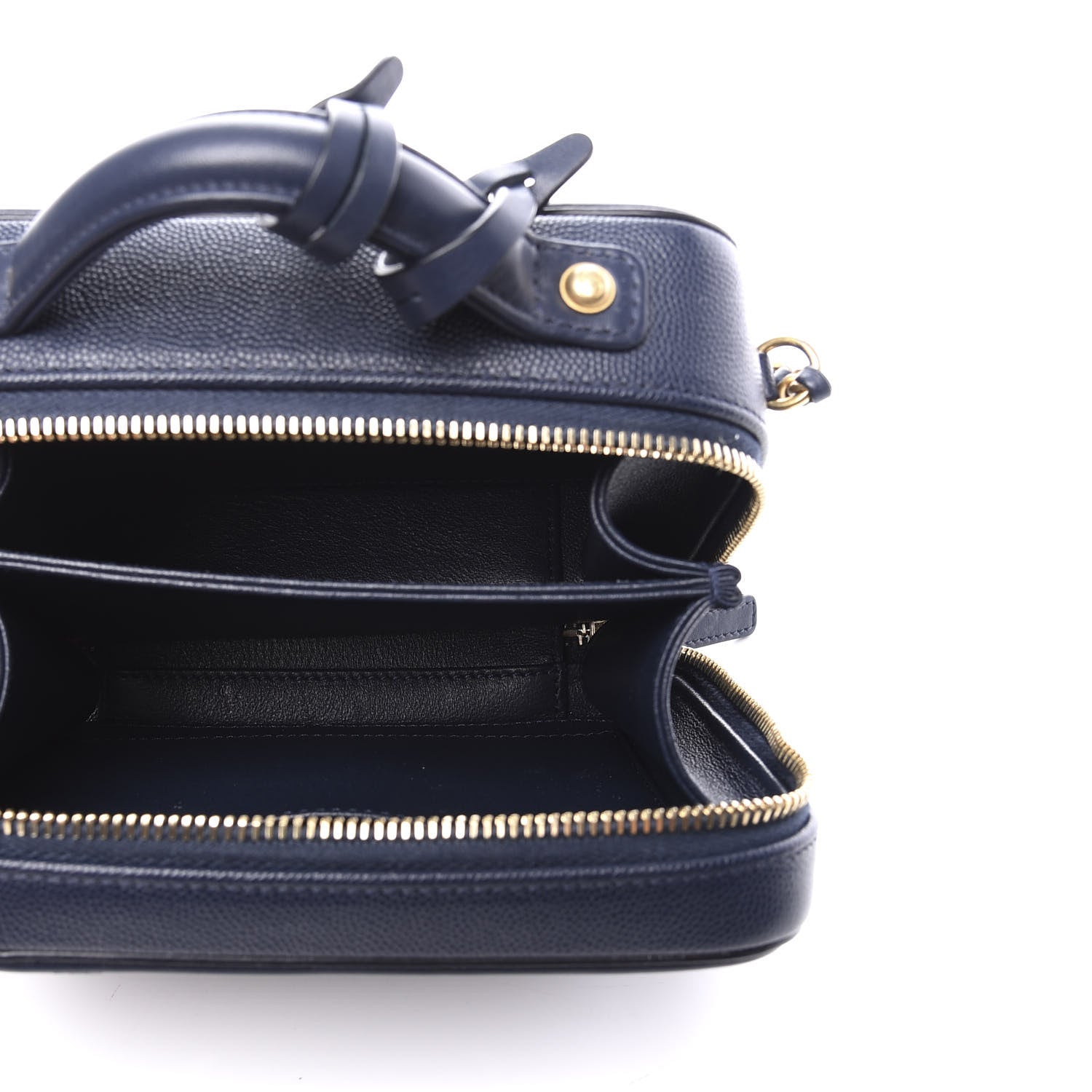 Chanel Caviar Quilted Small CC Filigree Vanity Case Navy 4 of 10