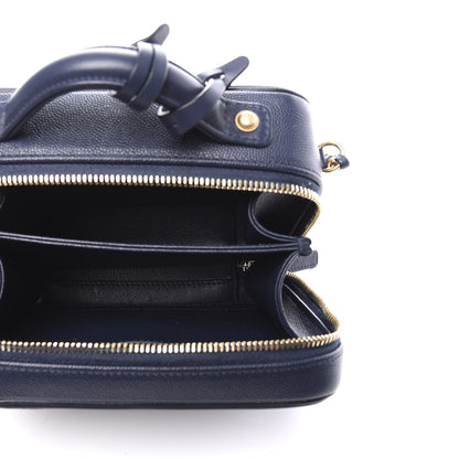 Chanel Caviar Quilted Small CC Filigree Vanity Case Navy 4 of 10