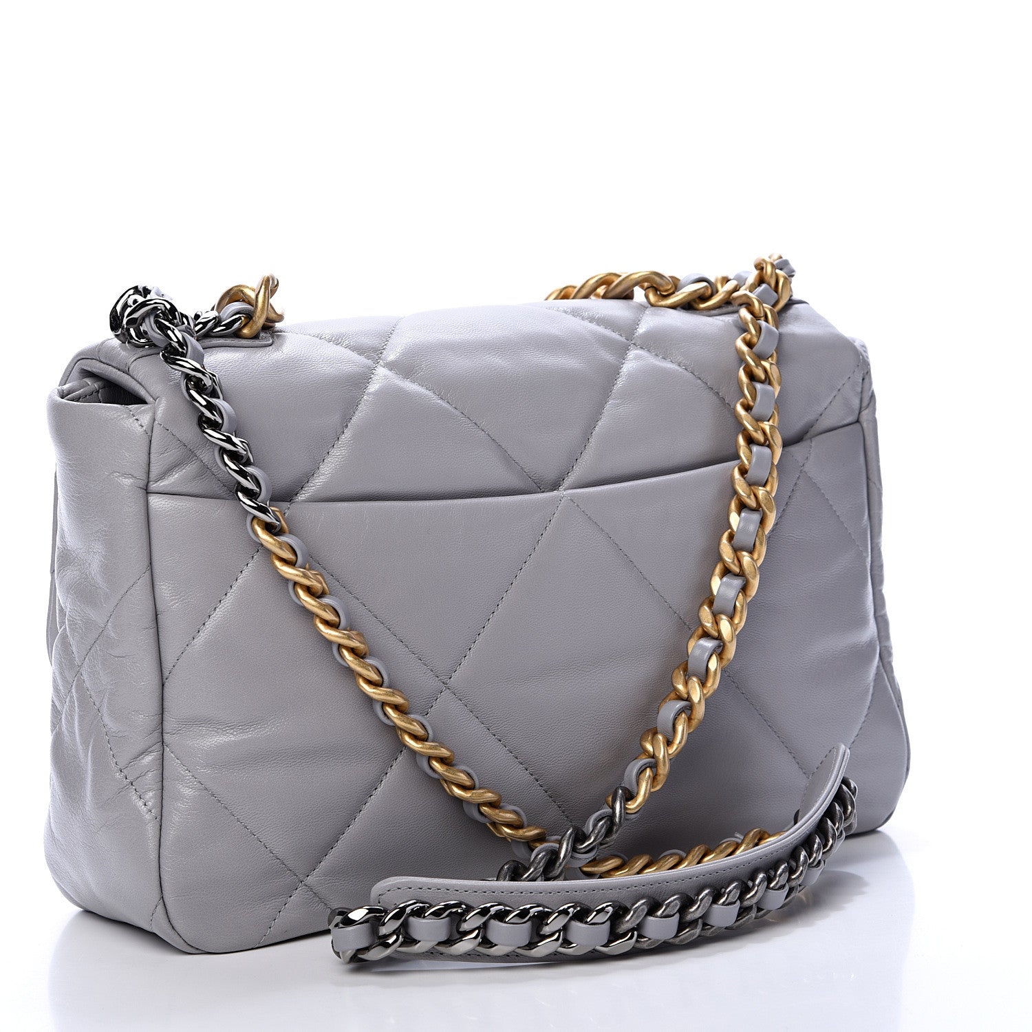 Chanel Goatskin Quilted Large 19 Flap Grey 2 of 10