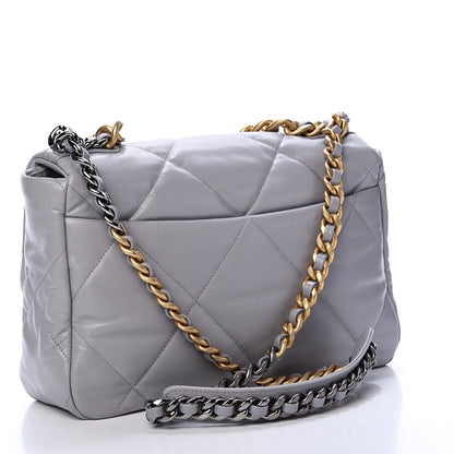 Chanel Goatskin Quilted Large 19 Flap Grey 2 of 10