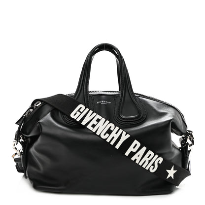 Givenchy Waxed Calfskin Small Nightingale Logo Strap Black 1 of 10