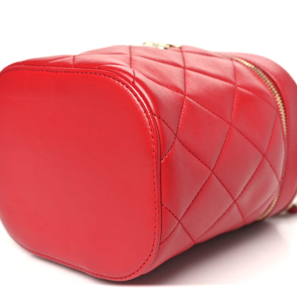 Chanel Lambskin Quilted Trendy Vanity Case Red 10 of 11