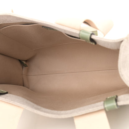 Chloe Cotton Calfskin Medium Woody Ribbon Tote White Green 5 of 9