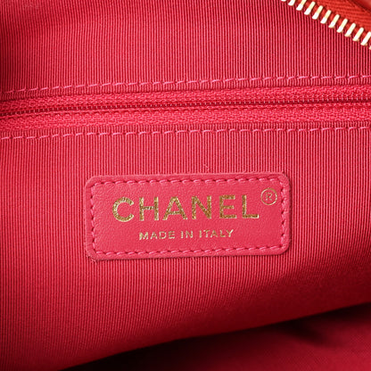 Chanel Calfskin Quilted Coco Shelter Bowling Bag Dark Pink Red 7 of 9