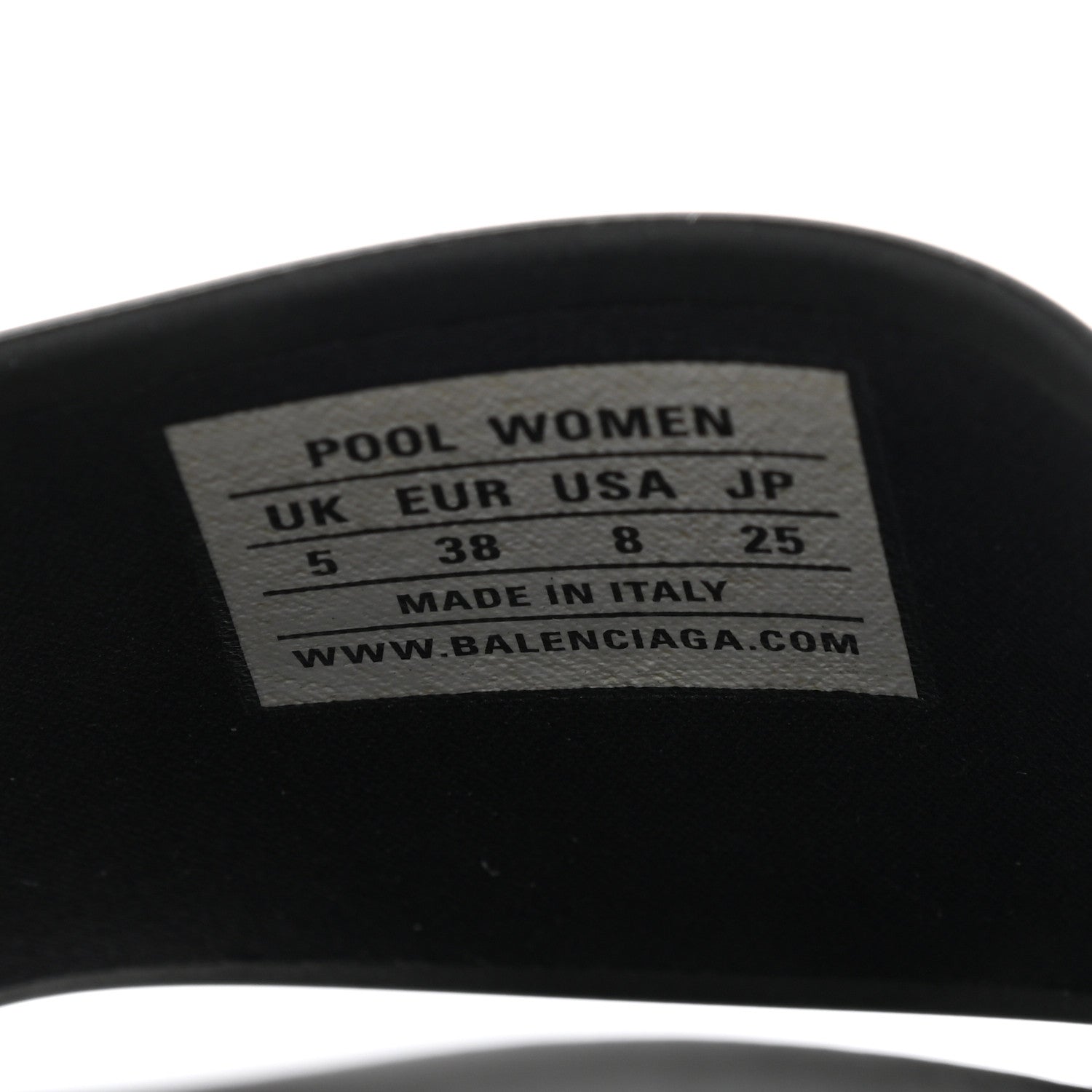 Balenciaga Rubber Womens Logo Pool Slide Sandals 38 Black 7 of 7