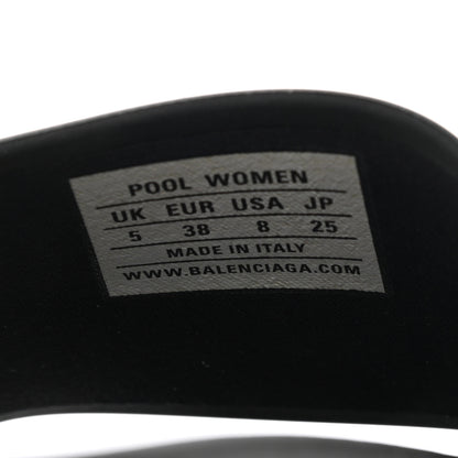 Balenciaga Rubber Womens Logo Pool Slide Sandals 38 Black 7 of 7