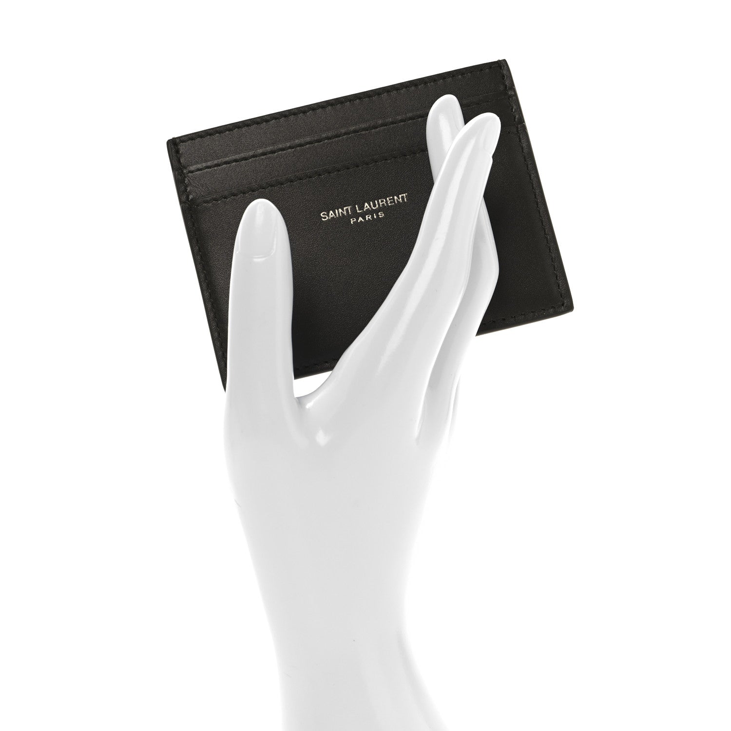 Saint Laurent Calfskin Card Case Haunting Green 2 of 7
