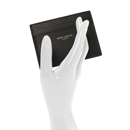 Saint Laurent Calfskin Card Case Haunting Green 2 of 7