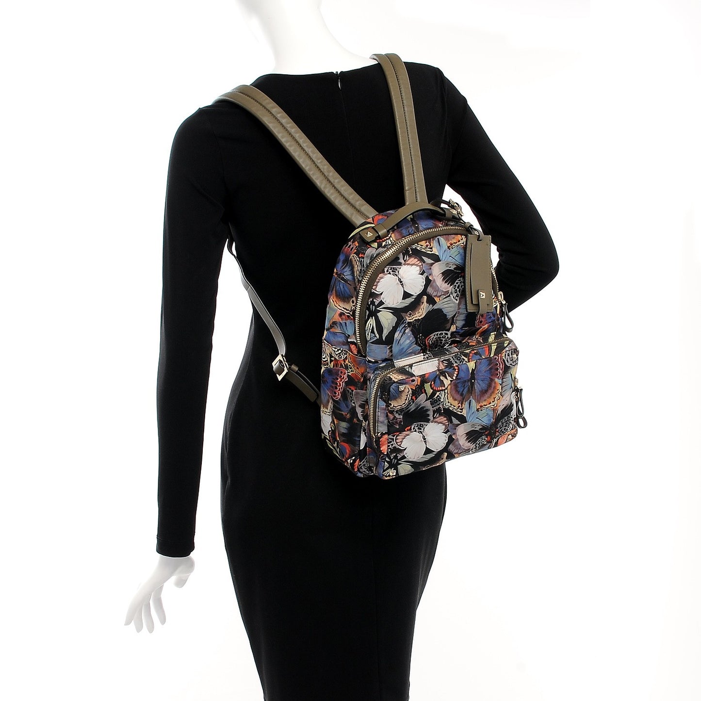 Nylon Camubutterfly Medium Rockstud Backpack Multicolor