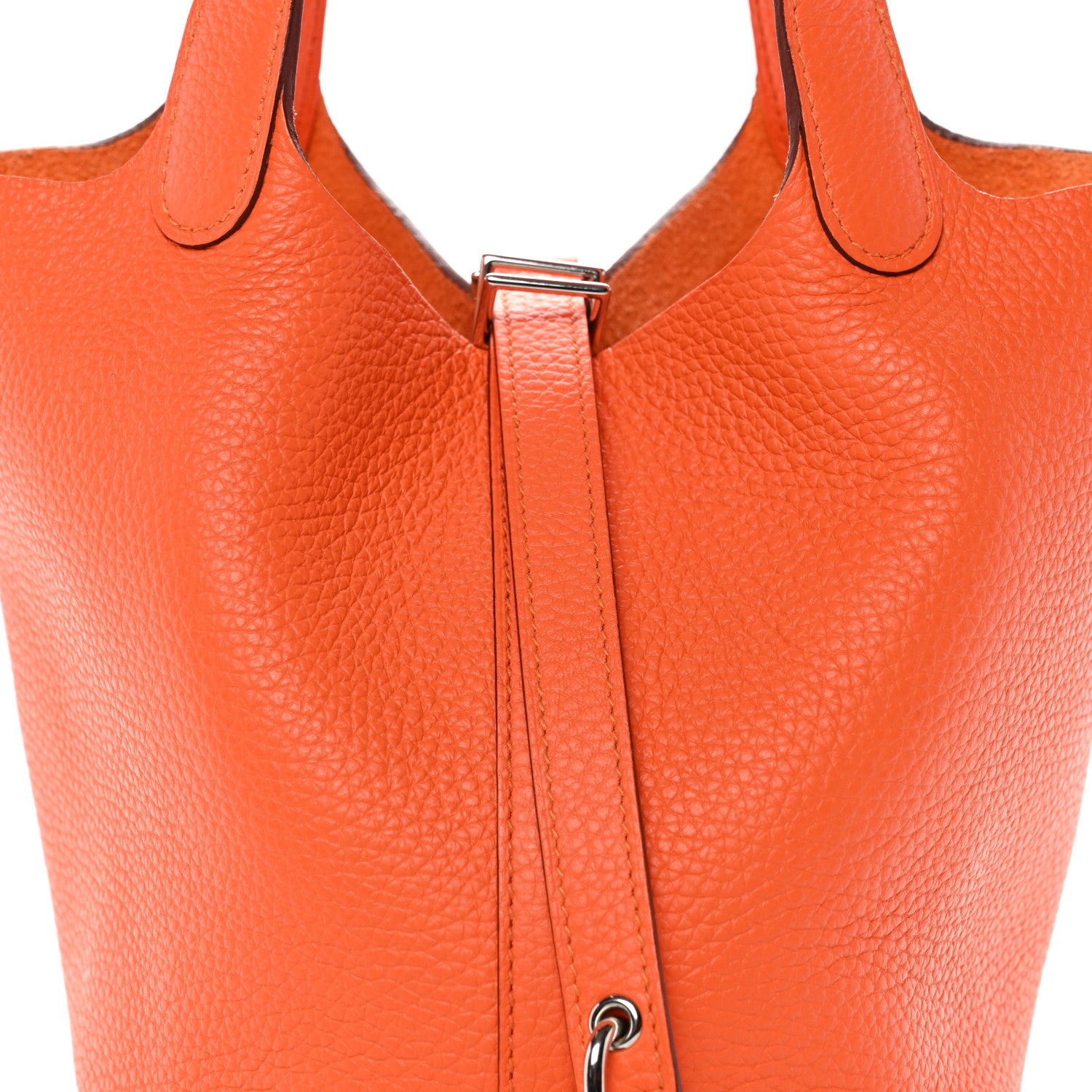 エルメス Hermes Taurillon Clemence Picotin Lock 18 PM Orange 1867235