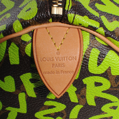 Louis Vuitton Monogram Graffiti Speedy 30 Green 5 of 7