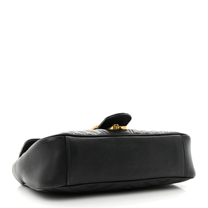 Gucci Calfskin Matelasse Small GG Marmont Shoulder Bag Black 4 of 11