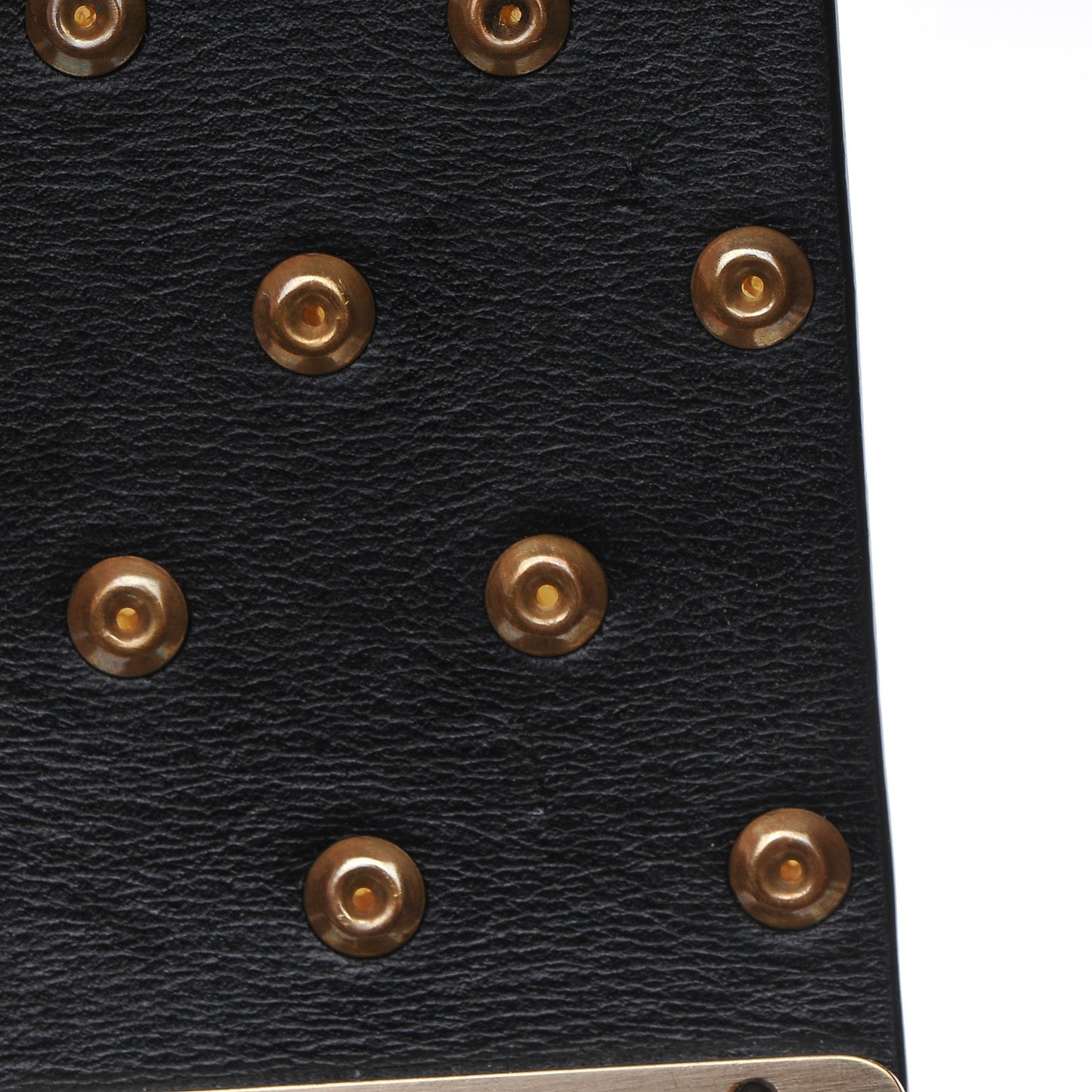 Lambskin Calfskin Pearl CC Cuff Bracelet Black Gold