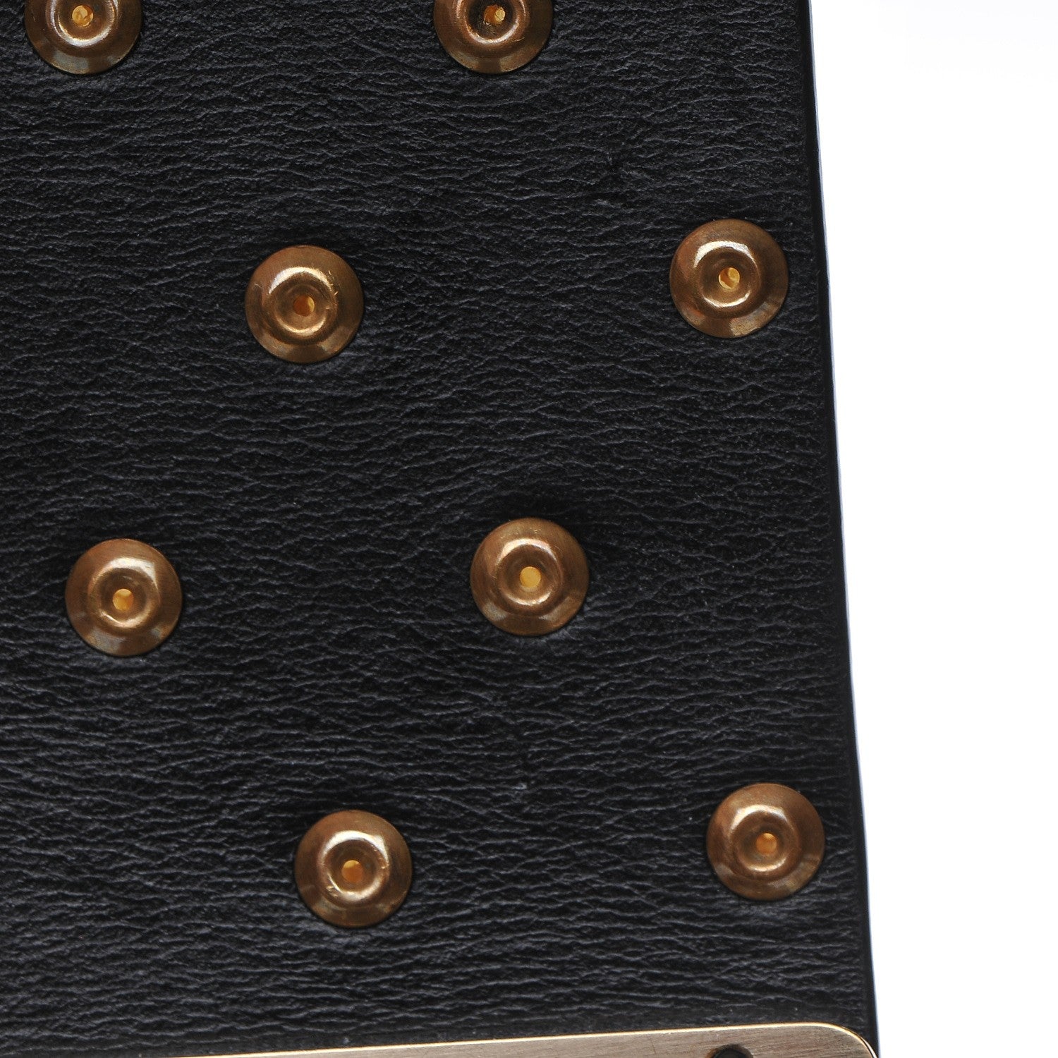 Chanel Lambskin Calfskin Pearl CC Cuff Bracelet Black Gold 6 of 8