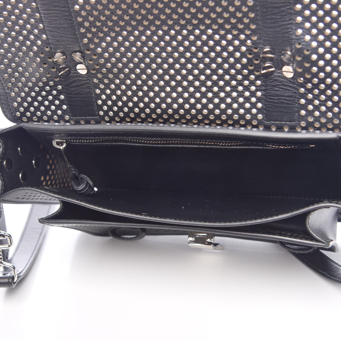 Lambskin Perforated Tiny PS1 Satchel Black