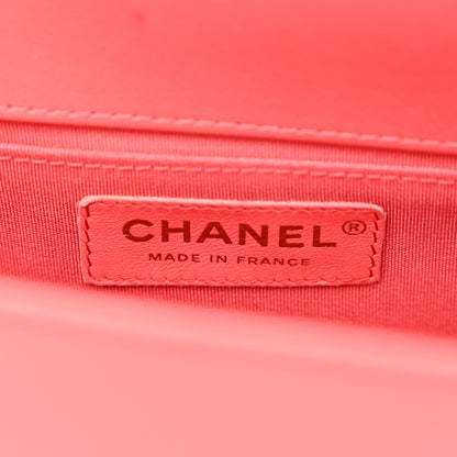 Chanel Lambskin Chevron Quilted Medium Boy Flap Coral 6 of 12