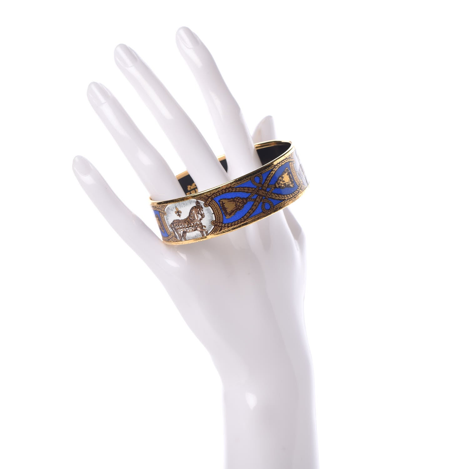 Hermes Enamel Printed Wide Grand Apparat Bracelet 70 2 of 7