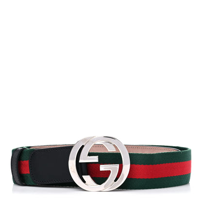 Gucci Canvas Web Interlocking G Belt 80 32 Black 1 of 5