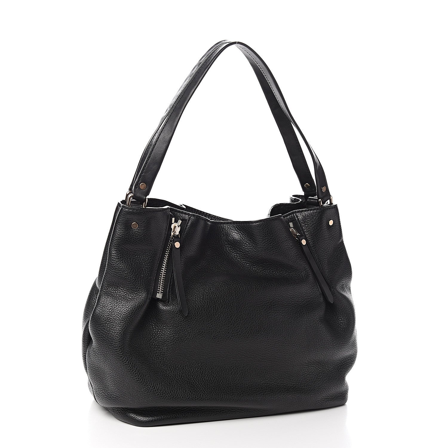 Burberry Grainy Calfskin House Check Medium Maidstone Black 2 of 10