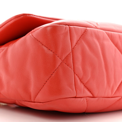Chanel Goatskin Quilted Medium Chanel 19 Flap Orange 9 of 10