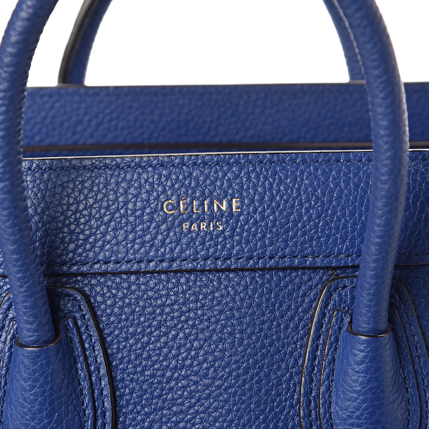 Drummed Calfskin Nano Luggage Indigo