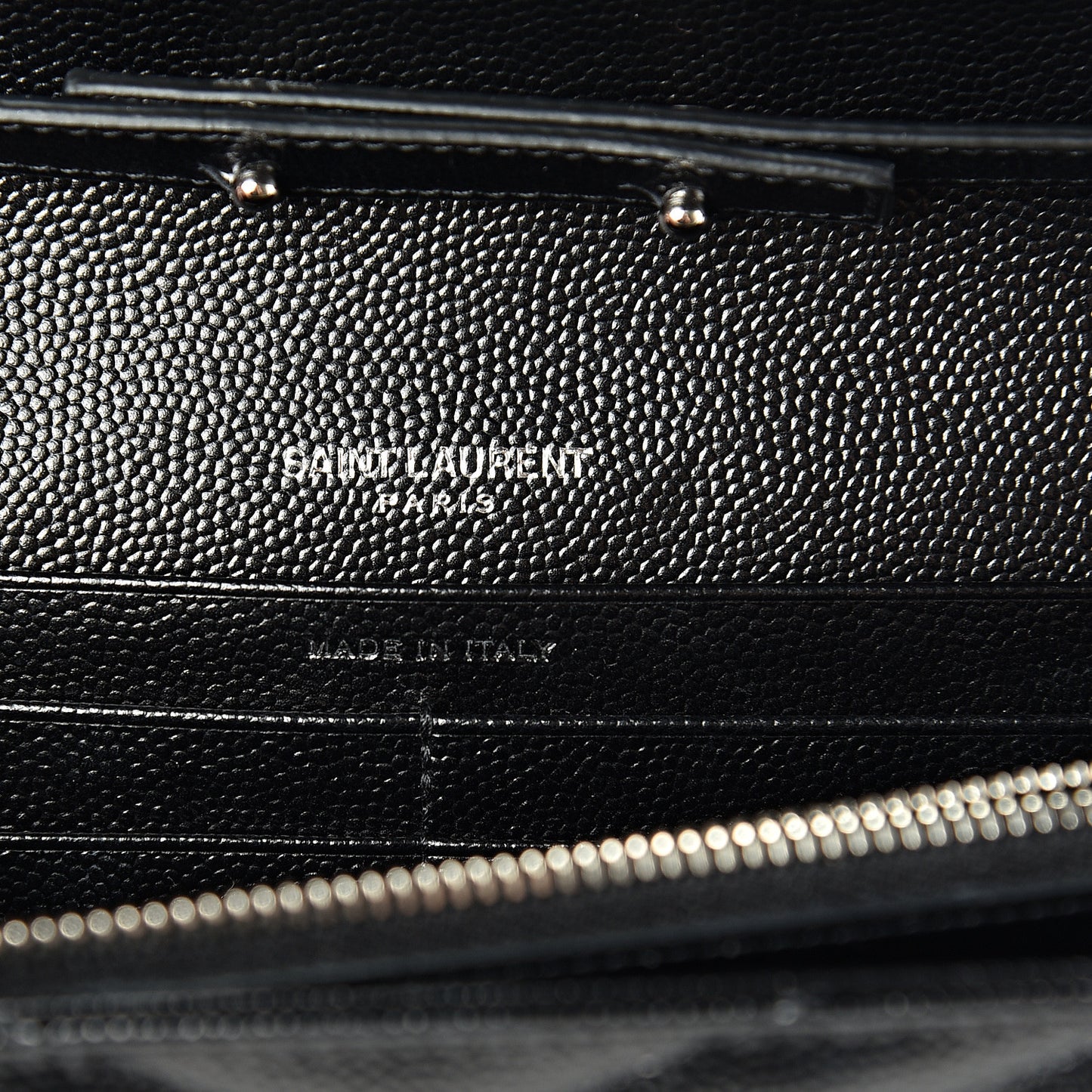 Grain De Poudre Matelasse Chevron Monogram Chain Wallet Black