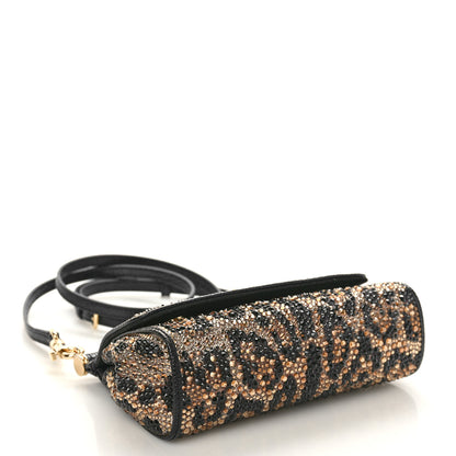 Dolce & Gabbana DOLCE GABBANA Satin Crystal Calfskin Iguana Embossed Small Miss Sicily Satchel Leopard 4 of 9