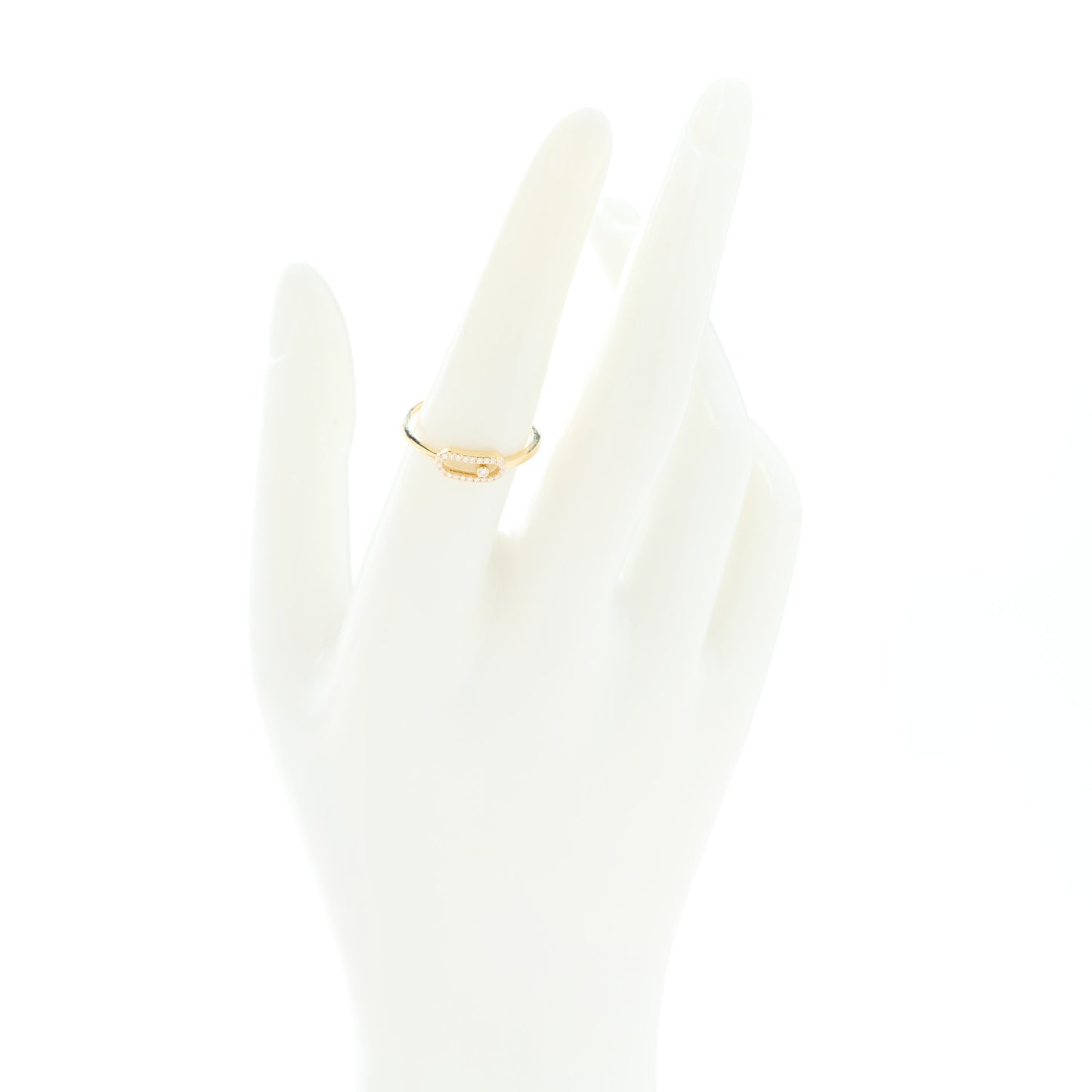 18K Yellow Gold Diamond Move Uno Ring 54 6.75