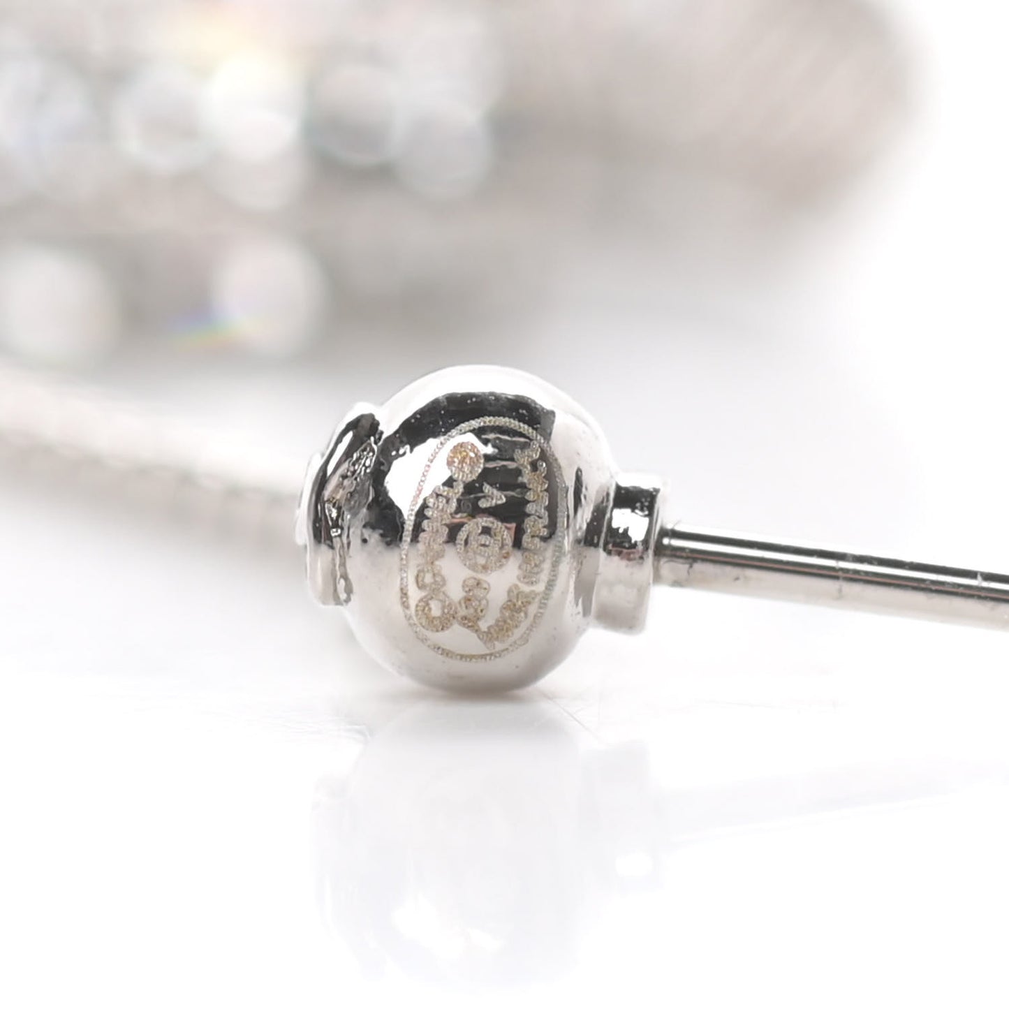 Baguette Crystal CC Drop Earrings Silver