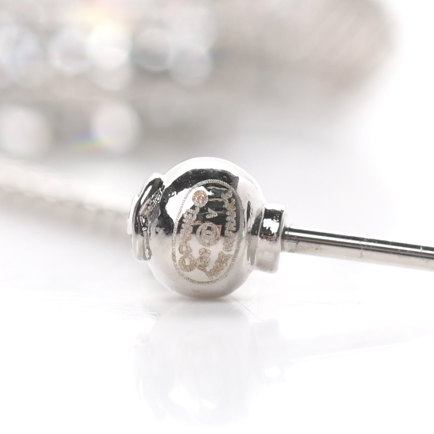 Chanel Baguette Crystal CC Drop Earrings Silver 4 of 5