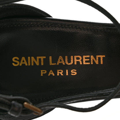 Saint Laurent Calfskin Cassandra 100 Sandals 40 Black 8 of 10