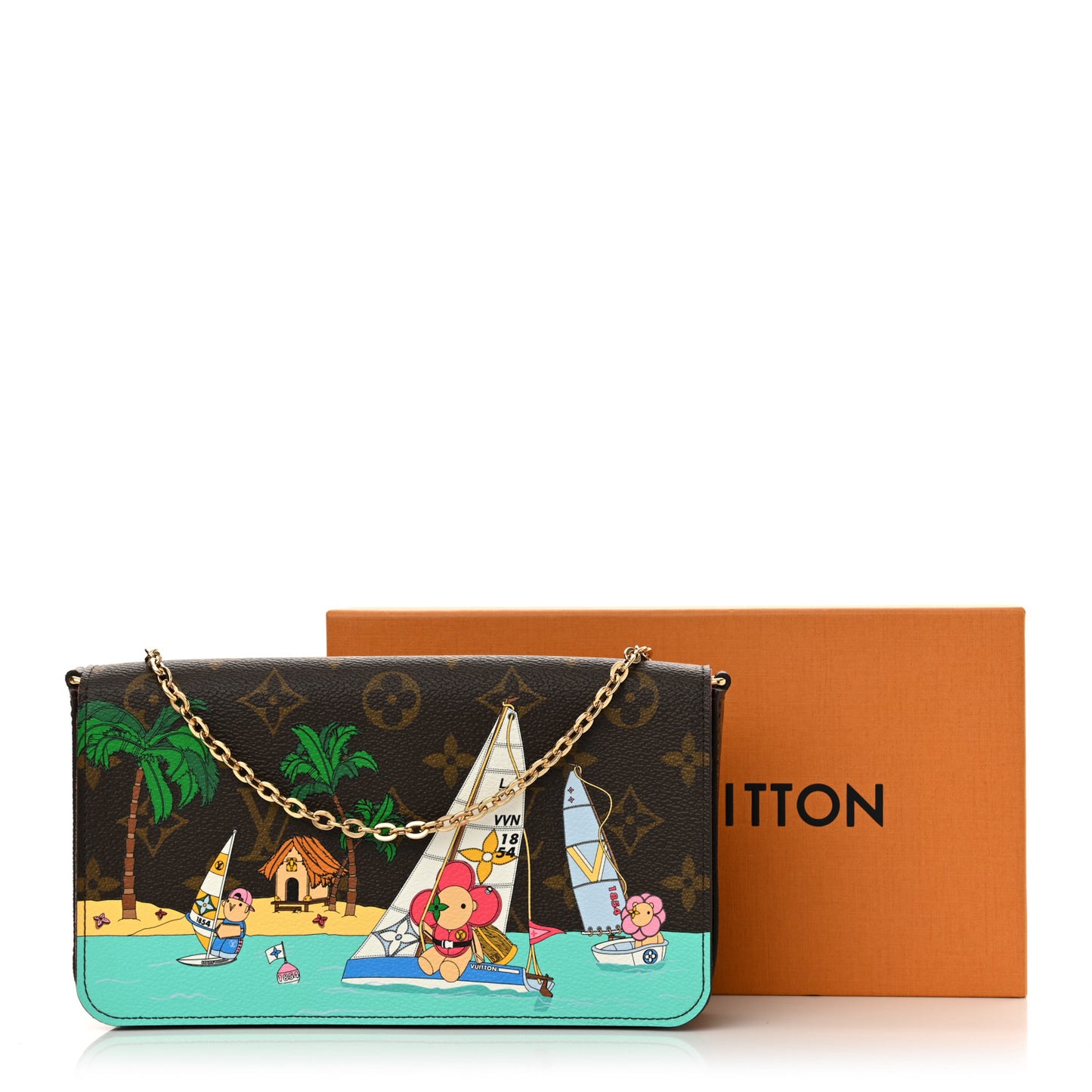 Monogram 2023 Christmas Animation Sailing Pochette Felicie Chain Wallet Dragonfruit Pink