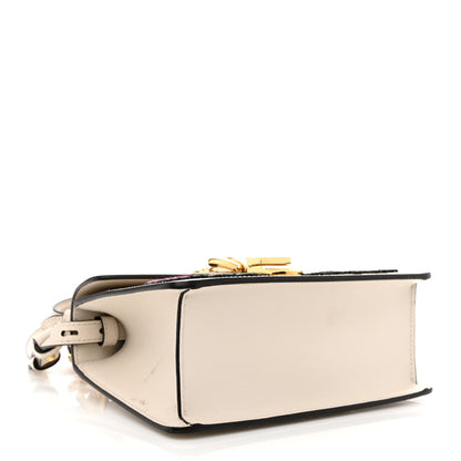 Gucci Calfskin Embroidered Mini Sylvie Top Handle Bag White 4 of 14