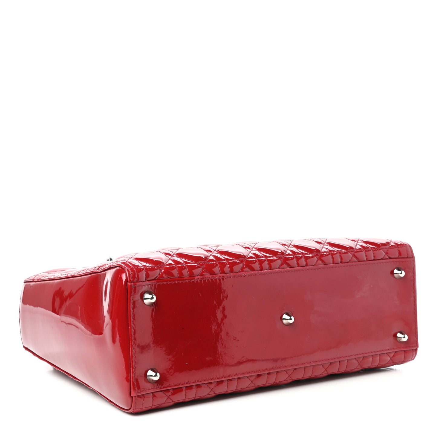 Patent Cannage Large Lady Dior Red