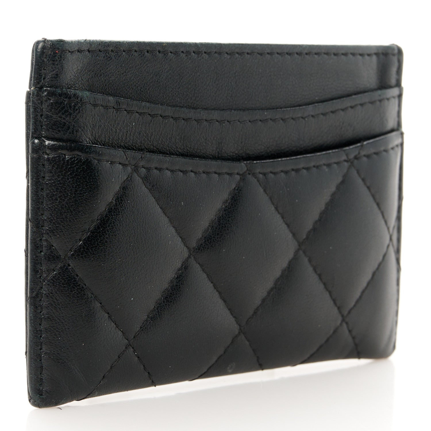 Chanel Lambskin Quilted Card Holder Black 3 of 9
