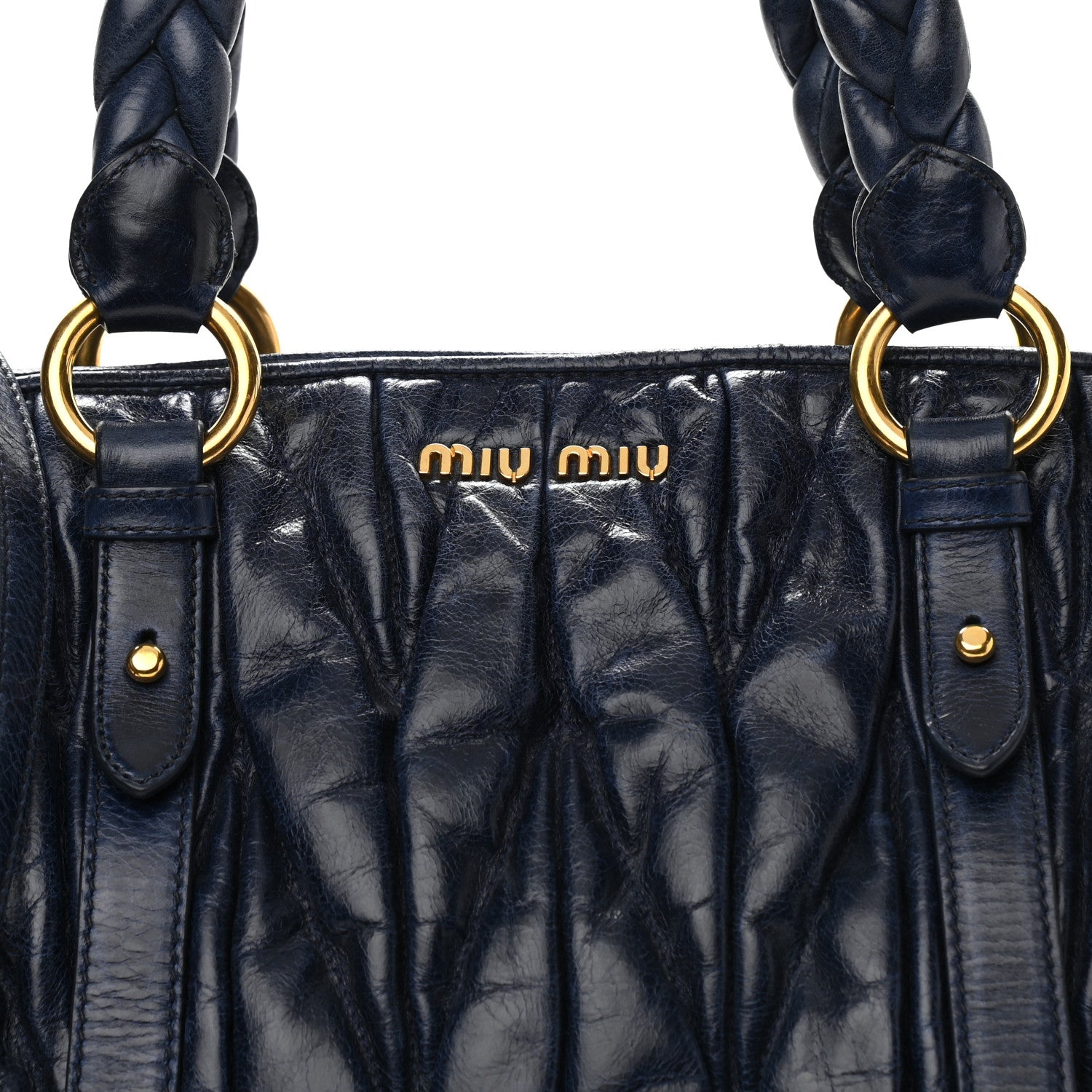 Miu Miu Nappa Matelasse Shopping Tote Inchiostro 8 of 11