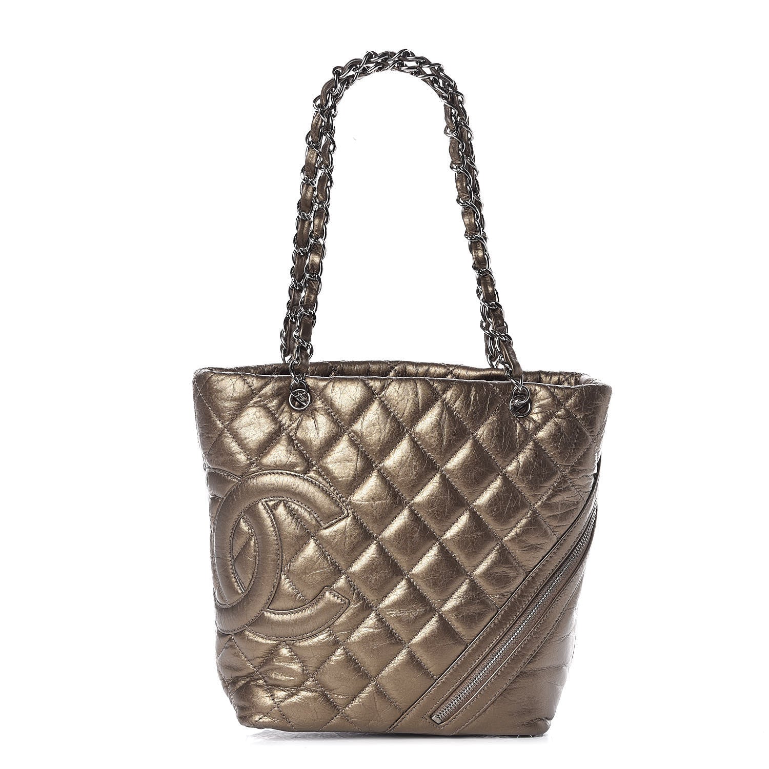 Chanel Metallic Aged Calfskin Quilted Medium Cotton Club Tote Bronze 1 of 9