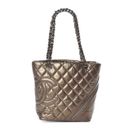 Chanel Metallic Aged Calfskin Quilted Medium Cotton Club Tote Bronze 1 of 9