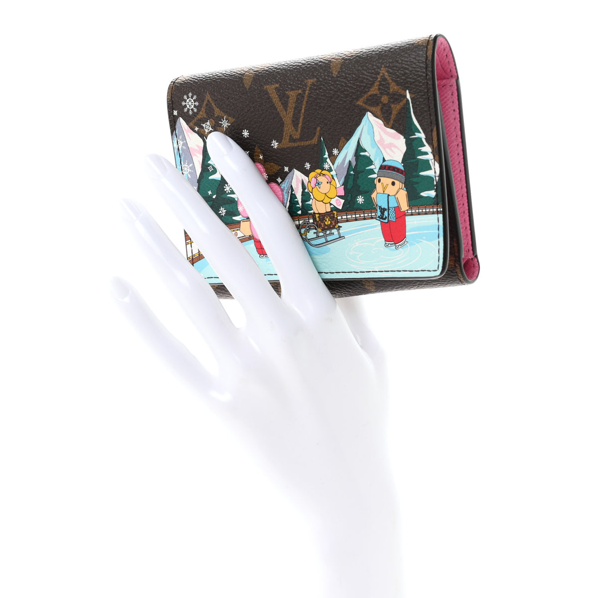 Louis Vuitton Monogram 2023 Christmas Animation Alpine Victorine Wallet Wisteria Pink 2 of 7