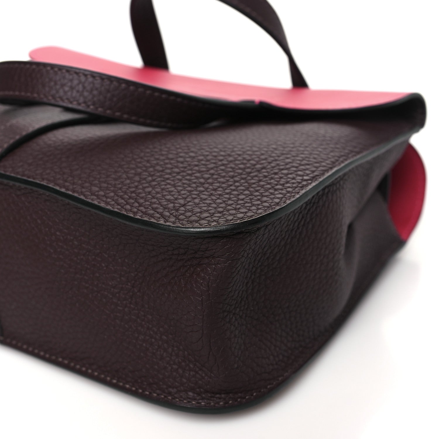 Hermes Taurillon Clemence Verso Halzan 25 Rouge Sellier Framboise