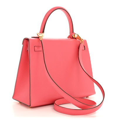 Hermes Chevre Chandra Kelly Sellier 25 Rose Azalee 2 of 14