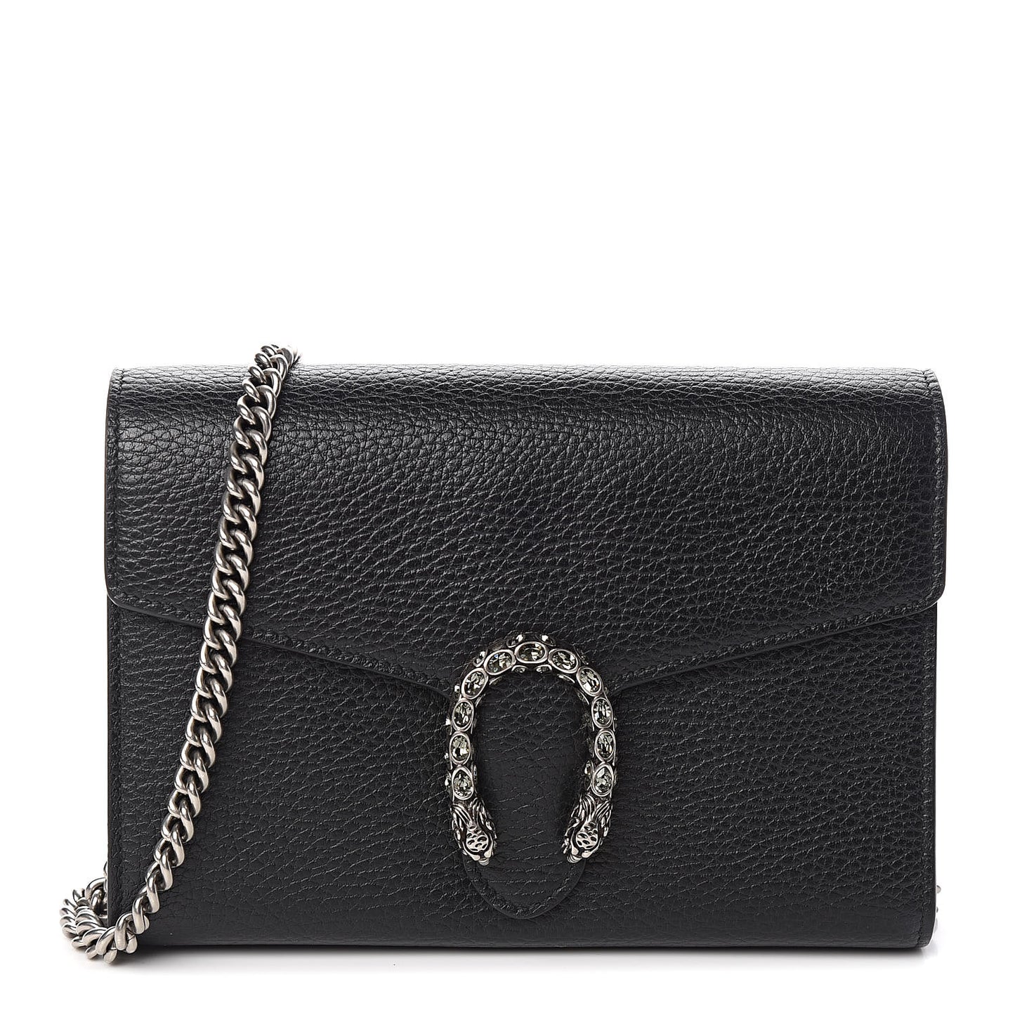 Calfskin Mini Dionysus Chain Wallet Black