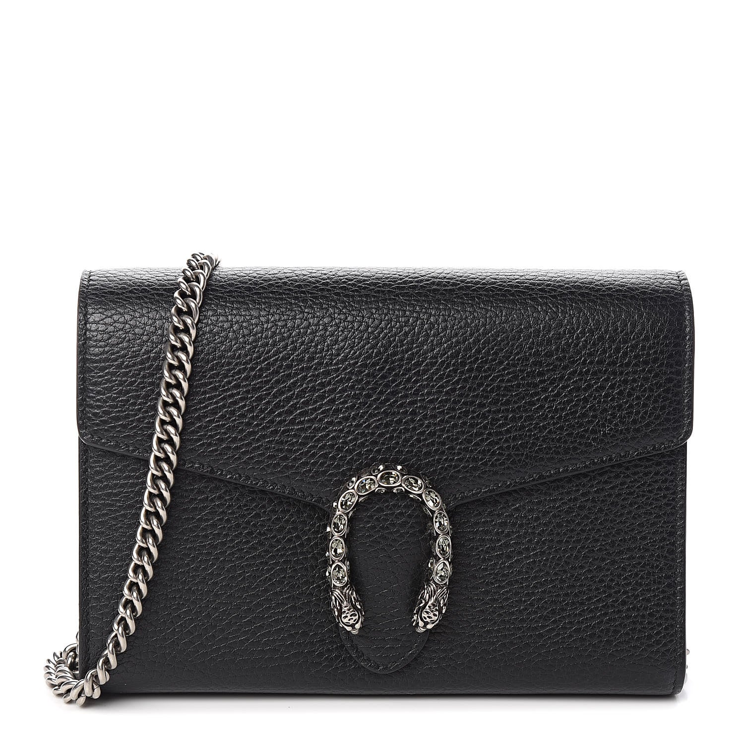 Gucci Calfskin Mini Dionysus Chain Wallet Black 1 of 11