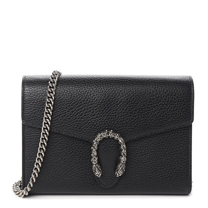 Gucci Calfskin Mini Dionysus Chain Wallet Black 1 of 11