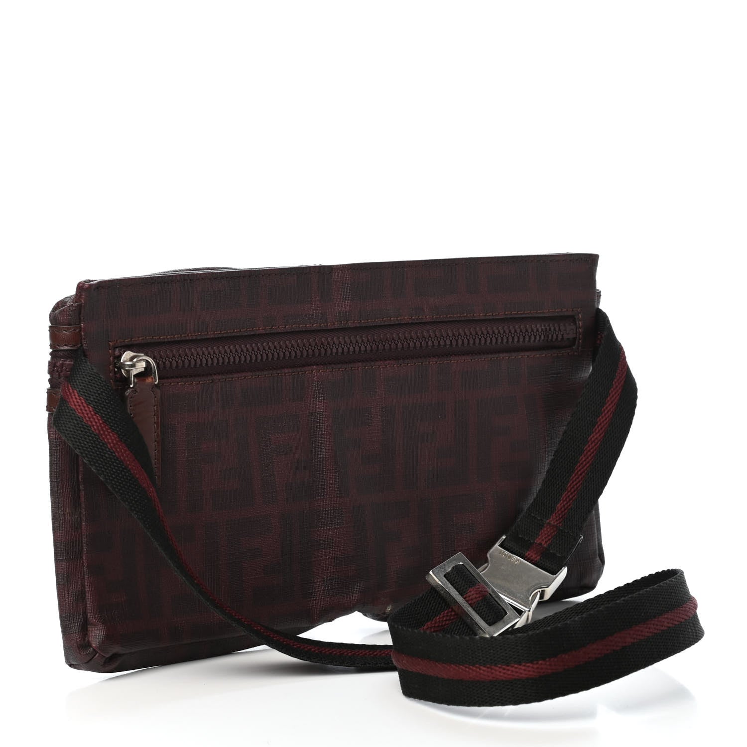 Fendi Zucca Spalmati Belt Bag Bordeaux Bulgaro 2 of 5