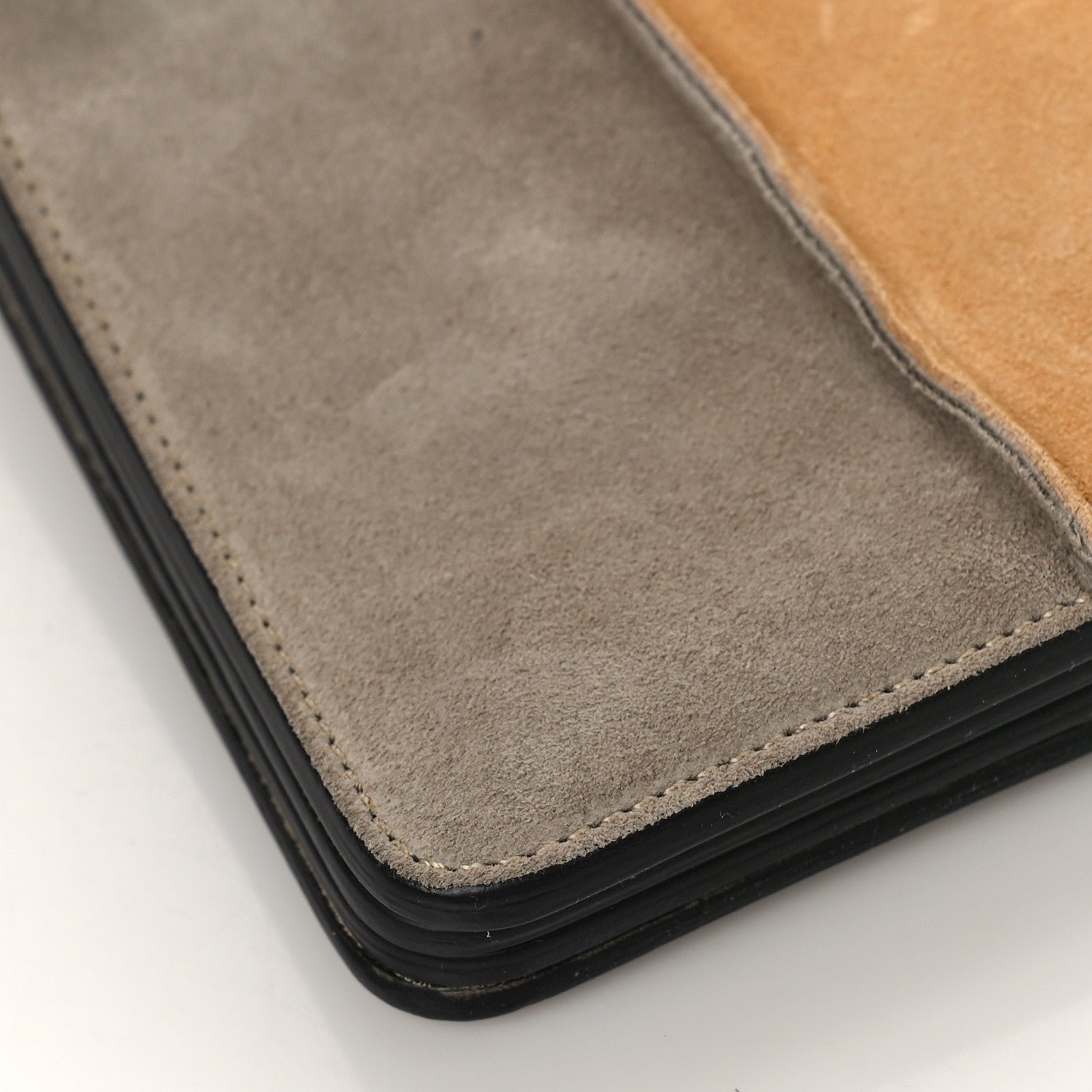 Chloe Suede Calfskin Striped Patchwork Medium Faye Shoulder Bag Grey Multicolor 7 of 8