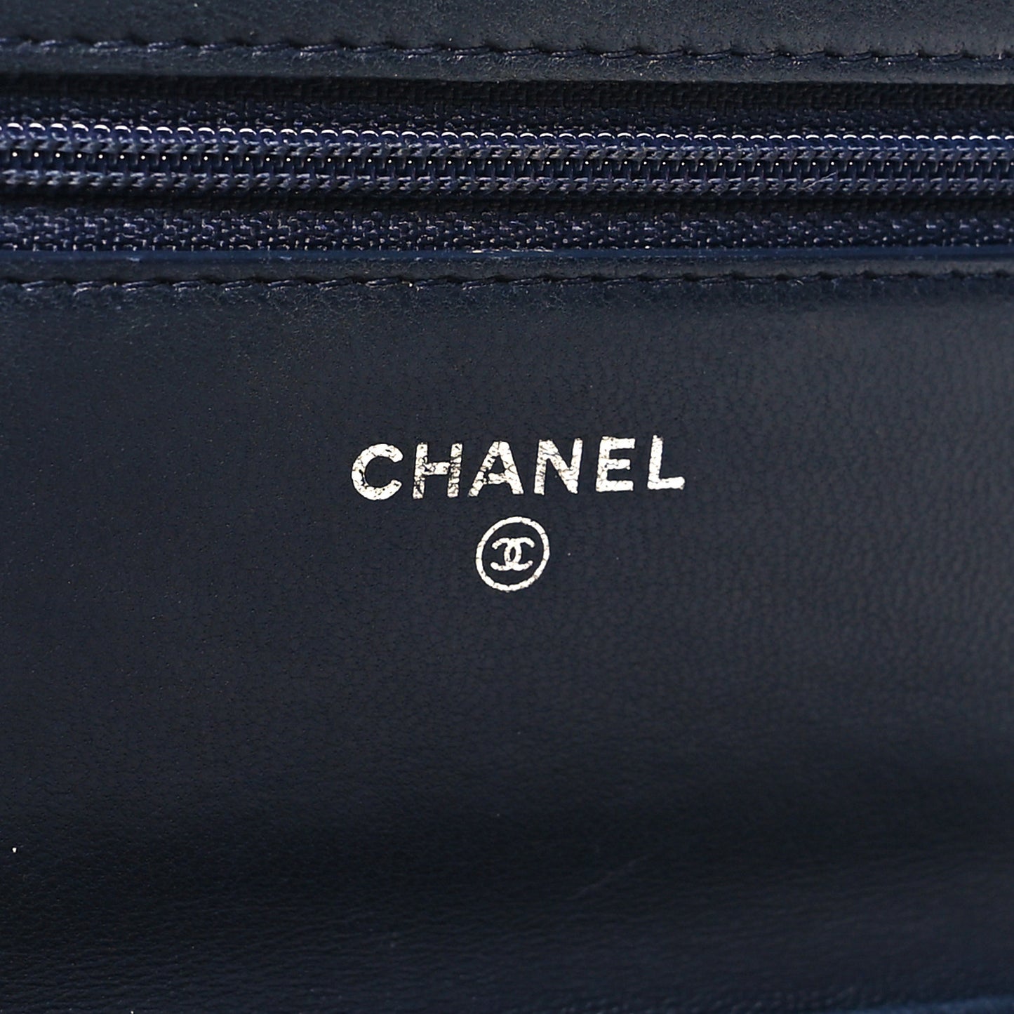 Lambskin Quilted Boy Wallet On Chain WOC Navy Blue